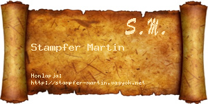 Stampfer Martin névjegykártya